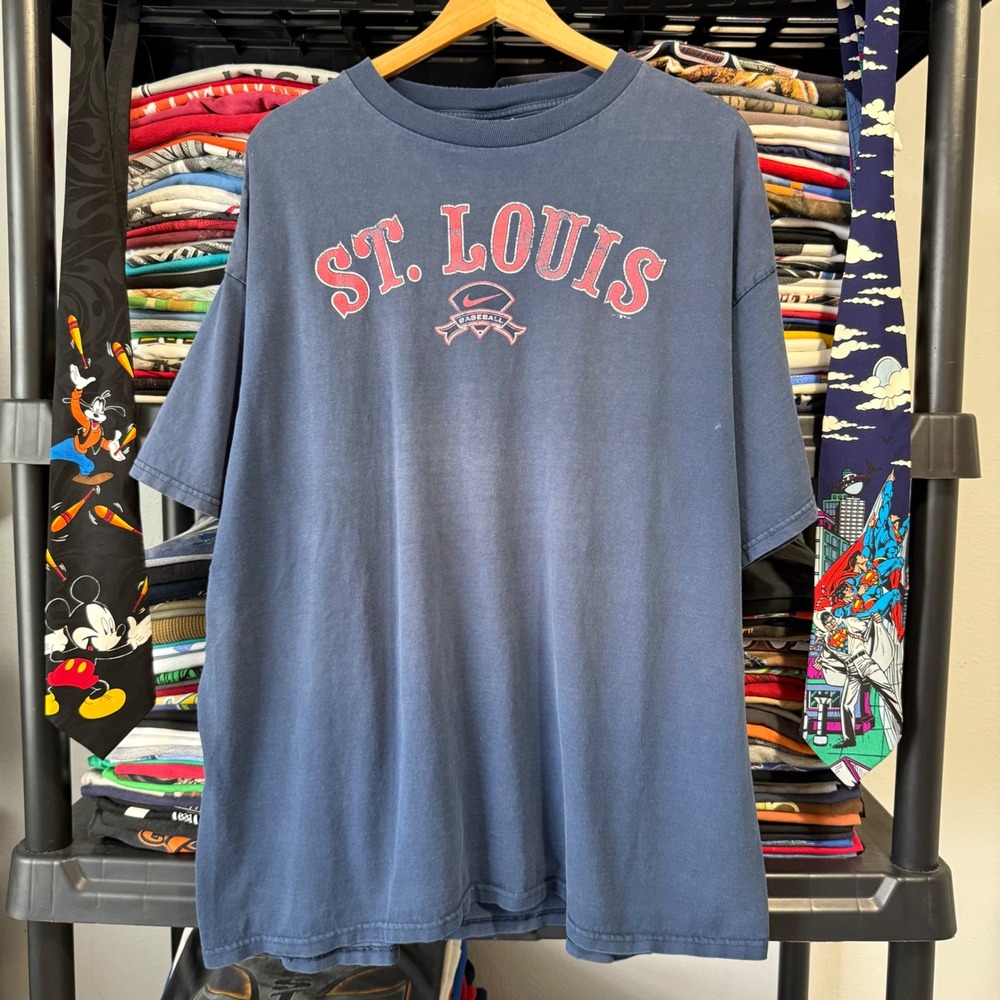 Y2K Navy Nike St. Louis Cardinals Baseball Graphic T-Shirt XL